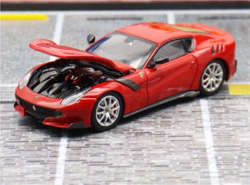 Stance Hunters Ferrari F12 TDF Supercar Limited Edition 799PCS ONLY Red - Silver Wheel 1:64 Car Pre-built Model view10