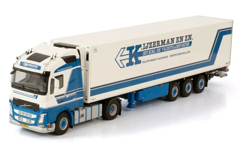WSI VOLVO FH4 GLOBETROTTER 4X2 REEFER TRAILER - 3 AXLE IJZERMAN TRANSPORT 1:50 Truck Pre-built Model