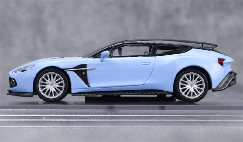 KING MODEL Aston Martin Vanquish Zagato Shooting Brake 2018 Blue Limited Edition 999PCS ONLY 1:64 Car Pre-built Model view4