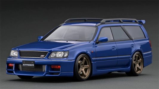 IGNITION MODEL Nissan STAGEA 260RS WGNC34 Blue 1:18 Car Pre-built Model view1