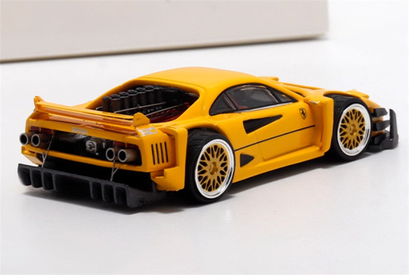 Autobots Models Ferrari F40 Yasid sports car Explosive redesign Yellow - Gold Wheel 1:64 Car Pre-built Model view6