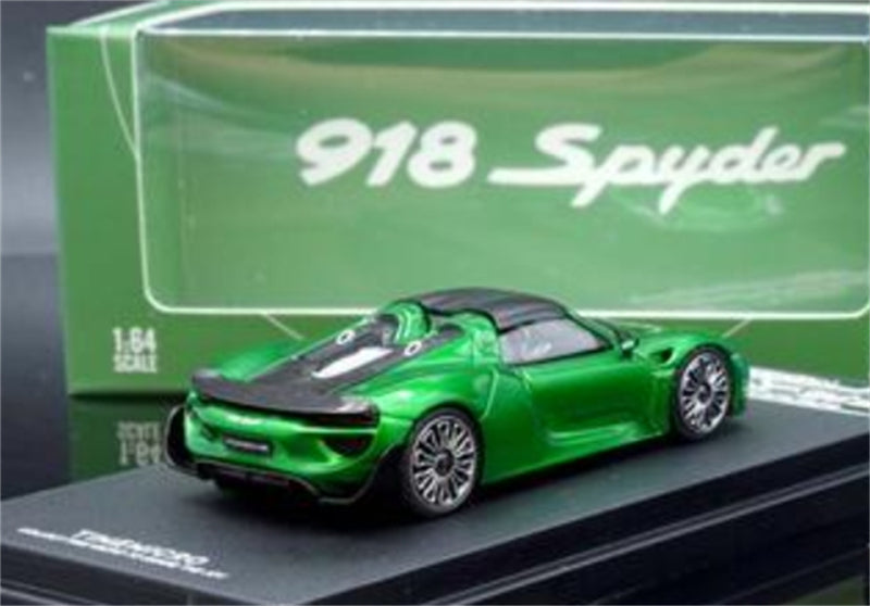 TimeMicro Porsche 918 Spyder Metallic Green Regular Version Limited Edition 999PCS ONLY 1:64 car Pre-built Model view4