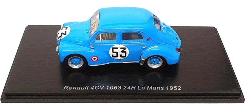 Spark Renault 4CV 1063 #53 24H Le Mans 1952 A. Briat blue 1:43 Car Pre-built Model view3