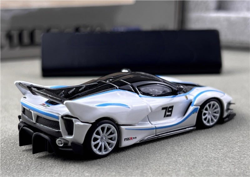 Little Toys Ferrari FXX-K EVO Supercar Limited Edition 399PCS ONLY White Blue Line #79 Special Edition 1:64 Car Pre-built Model view4