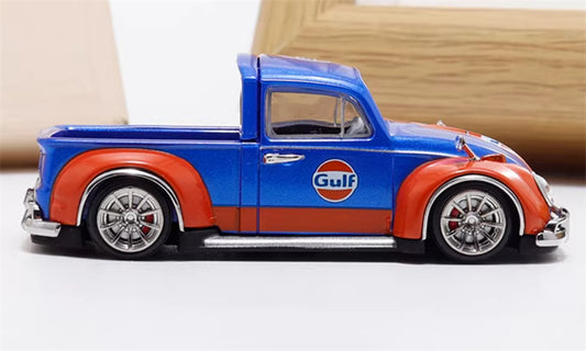 Liberty 64 Volkswagen Beetle Pickup Gulf Painting w/ resin Gulf oil drum 1:64 Car Pre-built Airliner Model Display view2
