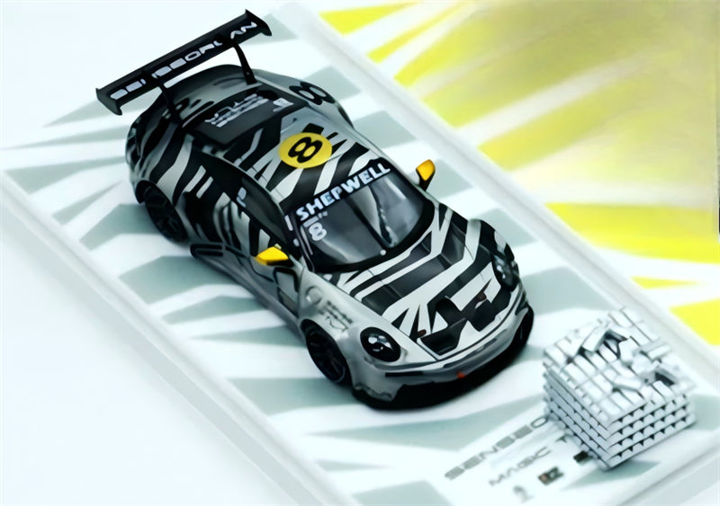 1:64 Porsche 911 GT3 silver MODERNART Minor chase car DIECAST Civil Car Model