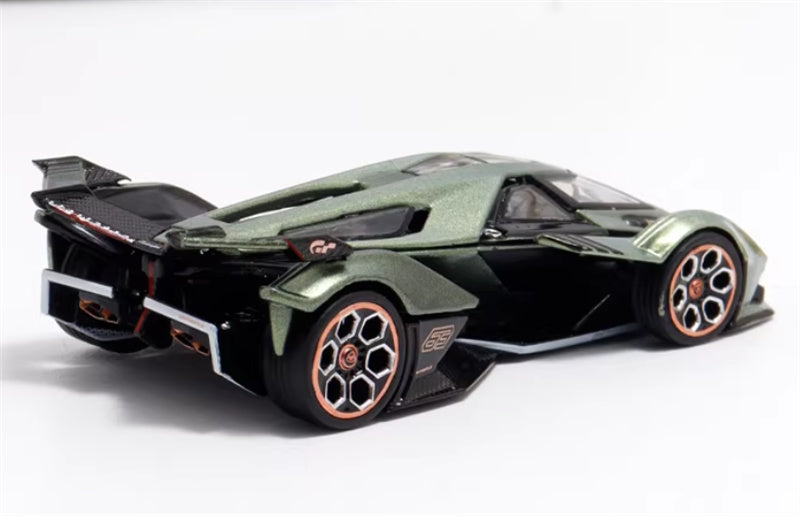 LeManFang Lamborghini V12 Vision VGT Concept Car Metal Green 1:64 Car Pre-built Model view4