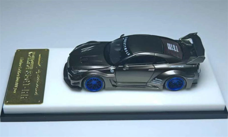 mymodelcollect Nissan 35GT-RR LBWK Limited Edition Electroplated Brushed Gray 1:64 Car Pre-built Model view6