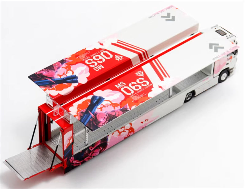 Max well Scania #S730 double-decker transport vehicle White Red Mech Zhagu 1:64 Truck Pre-built Airliner Model Display view6