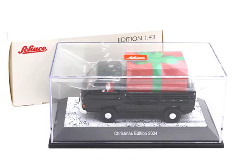SCHUCO VOLKSWAGEN VW T3a Christmas Edition 2024 with 1:43 Car Pre-built Model view8