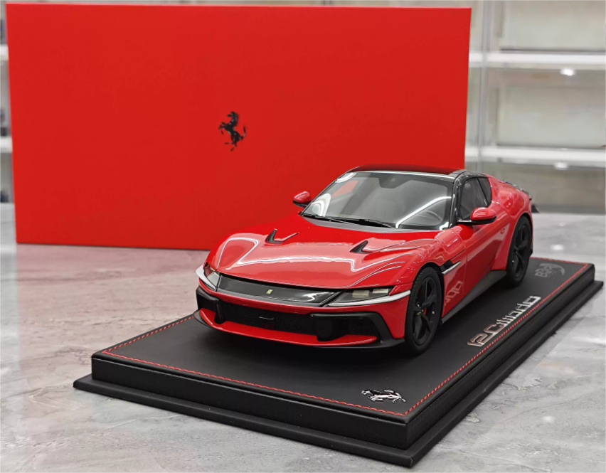 BBR MODELS Ferrari 12Cilindri Coupe Standard Red Sunroof Edition 1:18 Car Pre-built Model view9