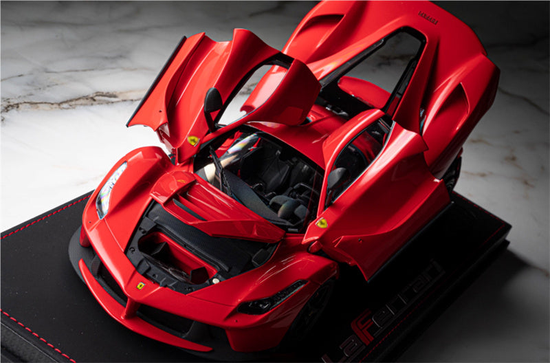 BBR MODELS Ferrari LaFerrari red Black wheel red top Limited Edition 120PCS ONLY leather base 1:18 Car Pre-built Model view5