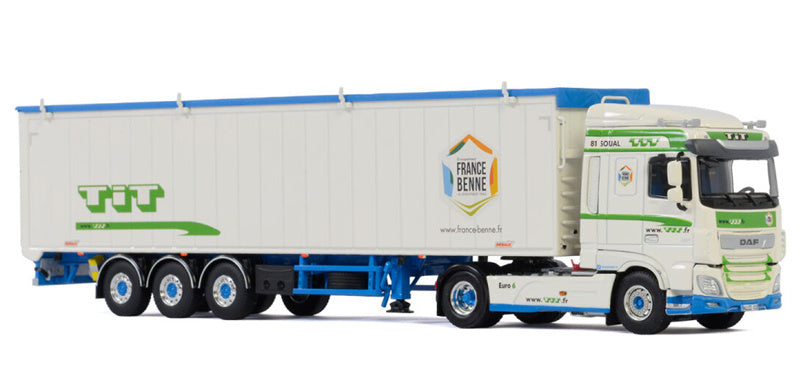 WSI DAF XF SPACE CAB MY2017 4x2 VOLUME TRAILER - 3 AXLE Transports TiT 1:50 Truck Pre-built Model