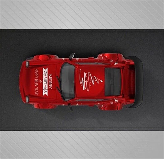 Mini Station Porsche RWB 964 Red Christmas ordinary Version Limited Edition 499PCS ONLY 1:64 car Pre-built Model view2