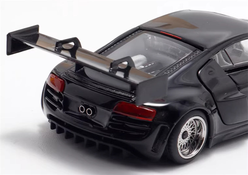 LeManFang Audi R8 LMS ULTRA high tail modified racing Black 1:64 Car Pre-built Model view7