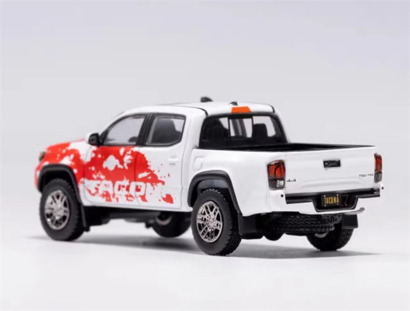 GCD TOYOTA Tacoma Pickup Red White LHD 1:64 Truck Pre-built Model view3