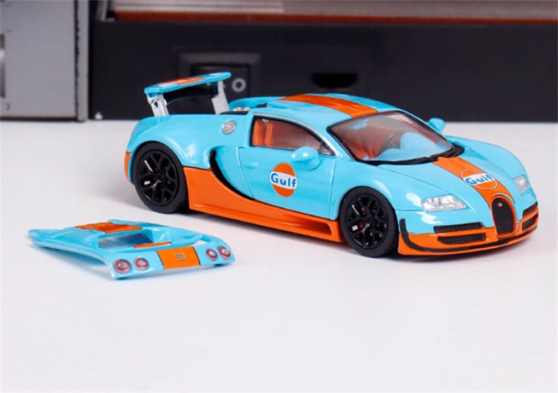 Mortal Bugatti Veyron Gulf Black Wheel Weihang Limited Edition 799PCS ONLY 1:64 Car Pre-built Model view5