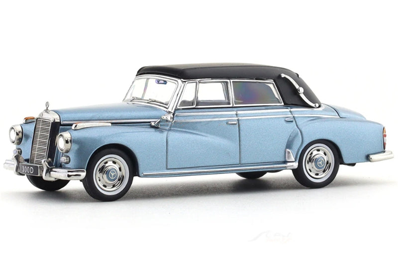 GFCC Mercedes Benz 300D 1959 Convertible Ice Blue LHD 1:64 car Pre-built Model view3