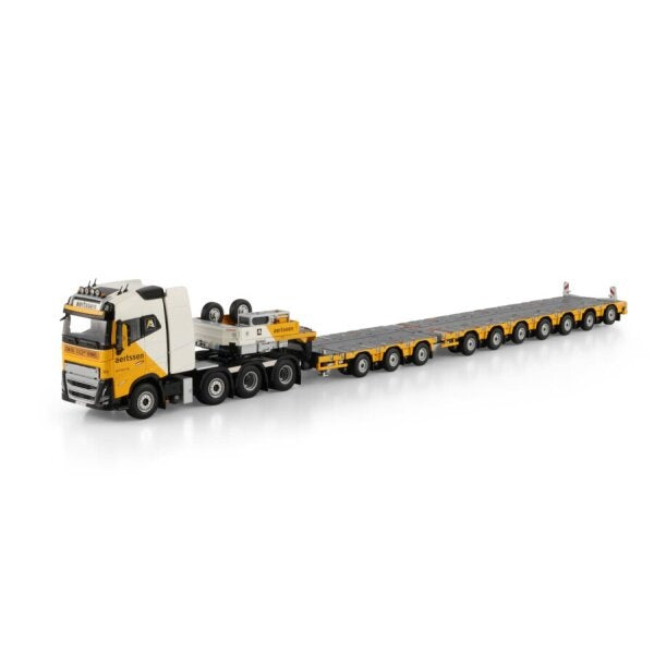 1:50 VOLVO AERTSSEN FH5 8X4 MANOOVR W/ 3 AXLE DOLLY 7 AXLE WSI Diecast Model