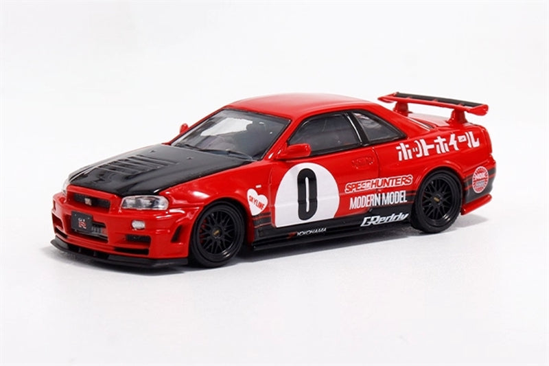 TimeMicro Nissan Skyline GTR34 Red #0 Regular Version Limited Edition 999PCS ONLY 1:64 car Pre-built Model view1