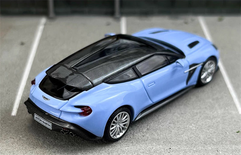 KING MODEL Aston Martin Vanquish Zagato Blue Limited Edition 333PCS ONLY 1:64 Car Pre-built Model view7