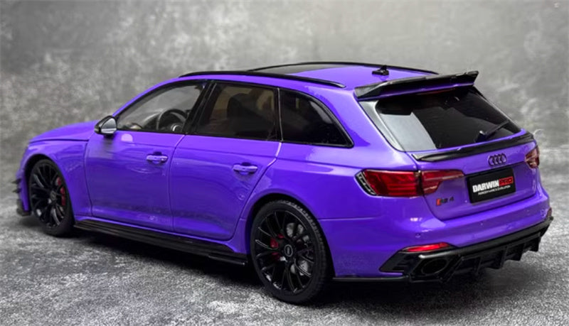 Kiloworks AUDI RS4 Avant Darwin Pro Venice Purple 1:18 Car Pre-built Model