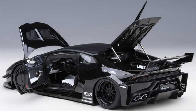 AUTOART Lamborghini HURACAN GT supercar black LBWK AirREX Liberty Walk AK-produce LB PERFORMANCE 1:18 Car Pre-built Model view7