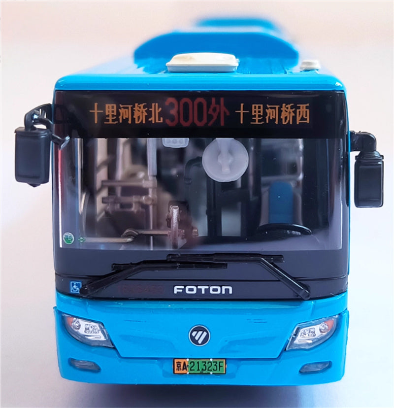 Beijing Public Transport Foton Ouhui New Energy BJ6160 300 Outer Ring Xiangyun Blue Articulated Bus 1:64 Bus Pre-built Model view7