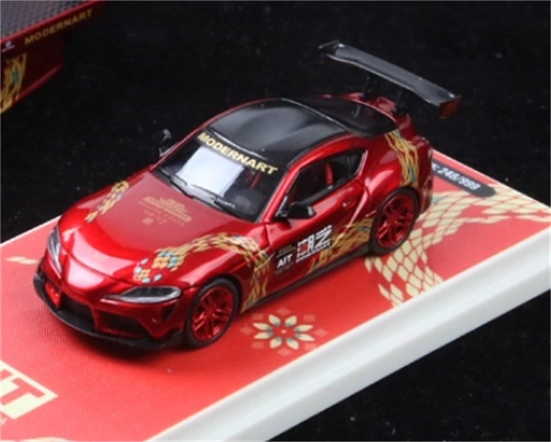 ModernArt Toyota Supra A90 Beijing AIT Exhibition Edition Gold Snake Standard Red Limited Edition 999PCS ONLY 1:64 car Pre-built Model view6