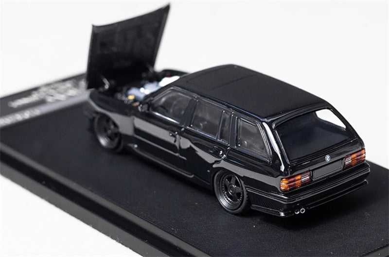 Mortal BMW E30 3 Series Touring Lowered Version Black Wheel Openable Hood Limited Edition 799PCS ONLY 1:64 Car Pre-built Model view2