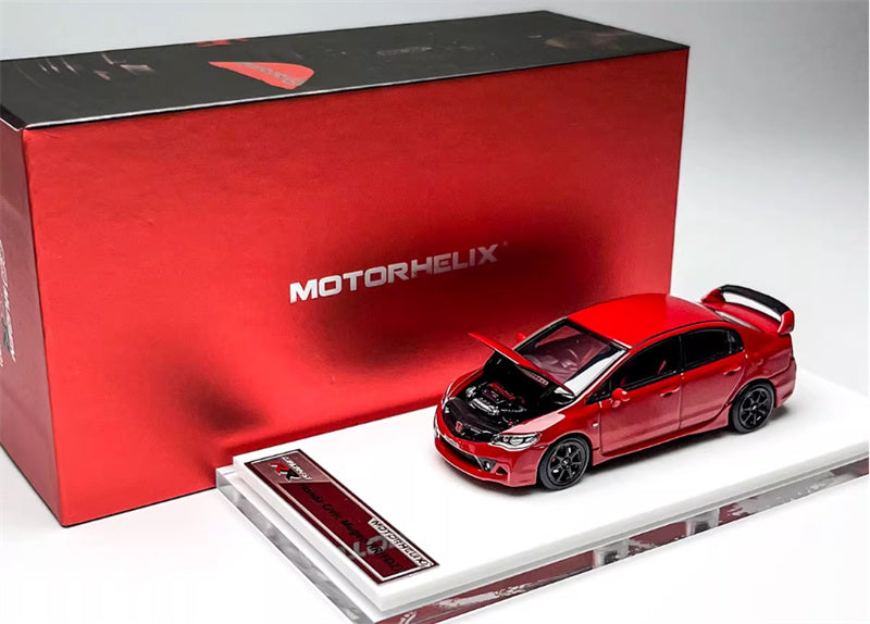 MOTORHELIX Honda Civic Mugen RR FD2 Red 1:64 car Pre-built Model view9