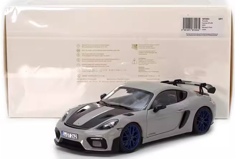 1:18 PORSCHE Cayman GT4 RS  Grey carbon cover  Norev Hard top Tail Wing Edition DIECAST Car Model