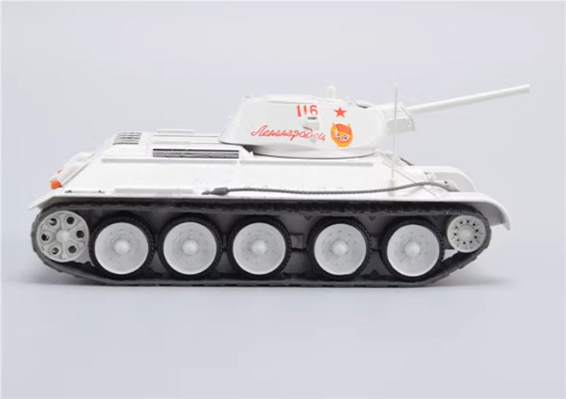 Modimio Soviet medium tank T-34-76 (1942) White coating 1:43 Tank Pre-built Airliner Model Display view3