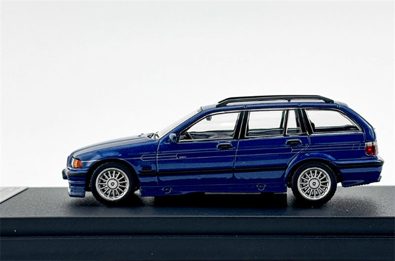 Mortal Third Generation BMW 3 Series E36 Alpina B8 Four-Door Wagon Pearl Blue Limited Edition 699PCS ONLY 1:64 Car Pre-built Model view3