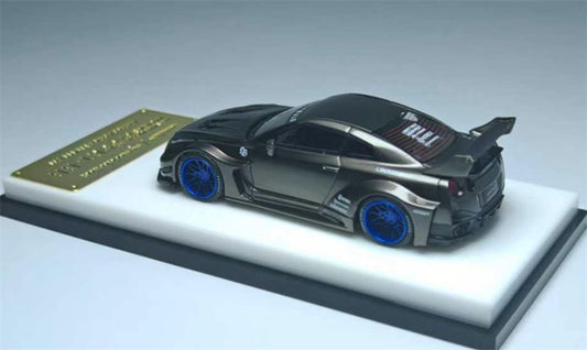 mymodelcollect Nissan 35GT-RR LBWK Limited Edition Electroplated Brushed Gray 1:64 Car Pre-built Model view2
