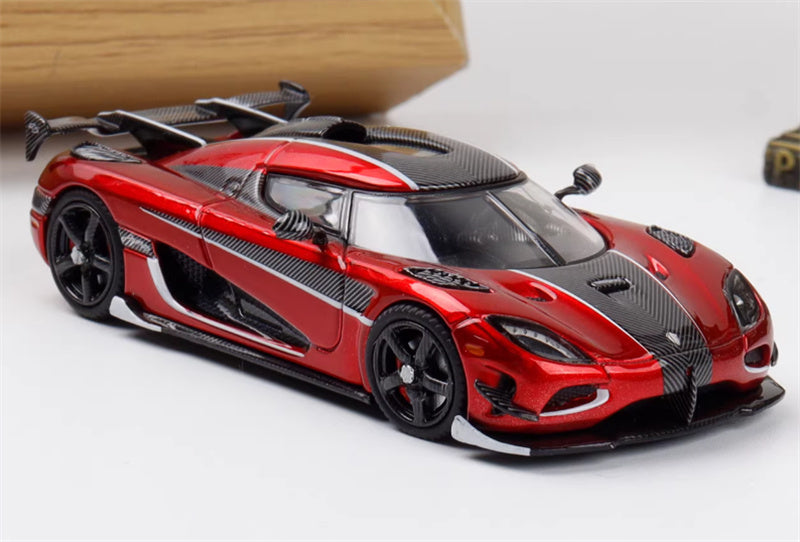TPC Koenigsegg Agera RS Supercar metallic red Limited Edition 500PCS ONLY 1:64 Car Pre-built Model view5