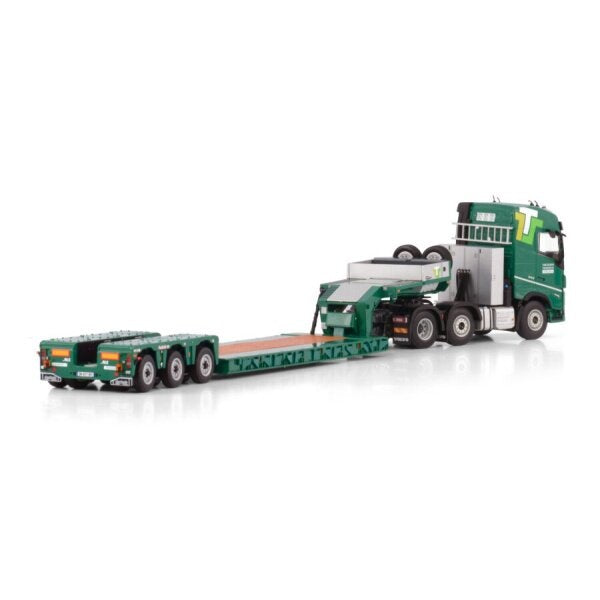 1:50 VOLVO THEVENON FH5 6X2 LOW LOADER 3 AXLE WSI Green Diecast Model