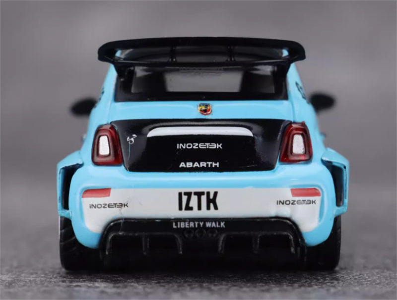 MINIGT LB-WORKS x Abas Works Abarth 595 IZTK blue-white color box packaging 1:64 Car Pre-built Model view7