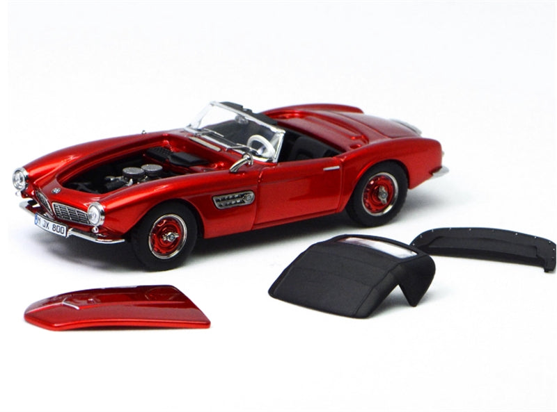 GFCC BMW 507 Roadster Retro Car 1957 Metallic Red Convertible Softtop 1:64 car Pre-built Model view5