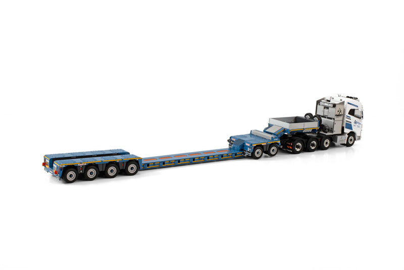 WSI VOLVO FH4 GLOBETROTTER 8X4 LOW LOADER - 4 AXLE + DOLLY - 2 AXLE ZÖCHLING 1/50 DIECAST Truck Lorry