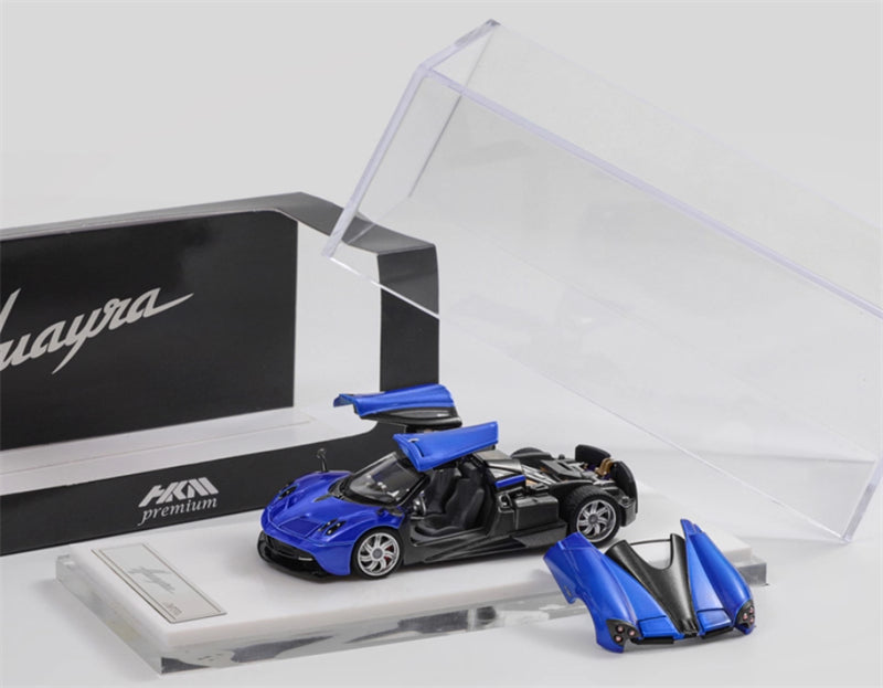 HKM Premium Pagani Huayra Coupe Ocean Blue Limited Edition 999PCS ONLY 1:64 Car Pre-built Model view1