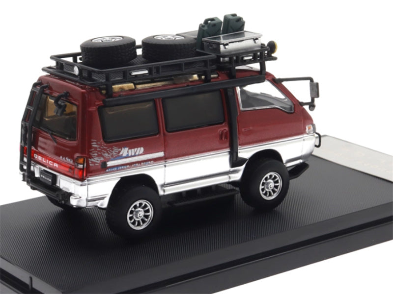 Autobots Models Mitsubishi Delica 3rd Generation Wagon 4X4 Off Road Modified Edition Original red silver 1:64 Car Pre-built Model view2