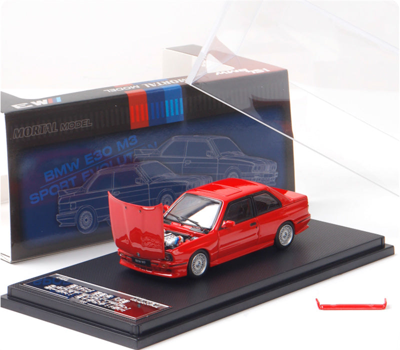 Mortal BMW M3 E30 Sport Evolution Openable Hood Detachable tail wing Pearl Red Limited Edition 899PCS ONLY 1:64 Car Pre-built Model view7