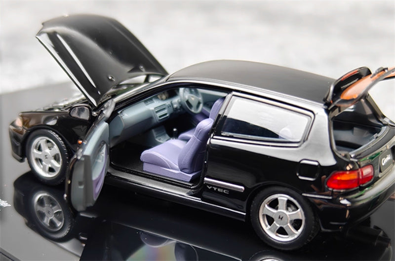 LCD-MODELS Honda Civic SiR II EG6 Fully open black 1:43 Car Pre-built Model view5