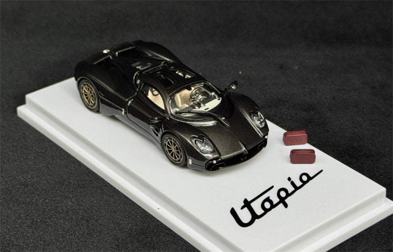 CM Model Pagani Utopia All Carbon Black 1:64 Car Pre-built Model view3
