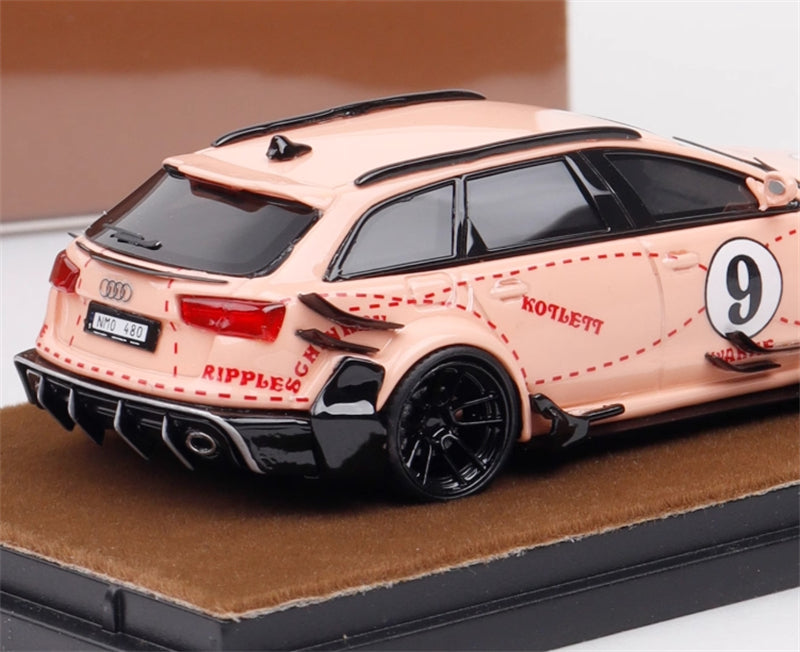 1:64 Audi RS6 Avant C7 wagon DTM Pink QIDIAN MODEL Resin Limited Edition 199pcs ONLY Model