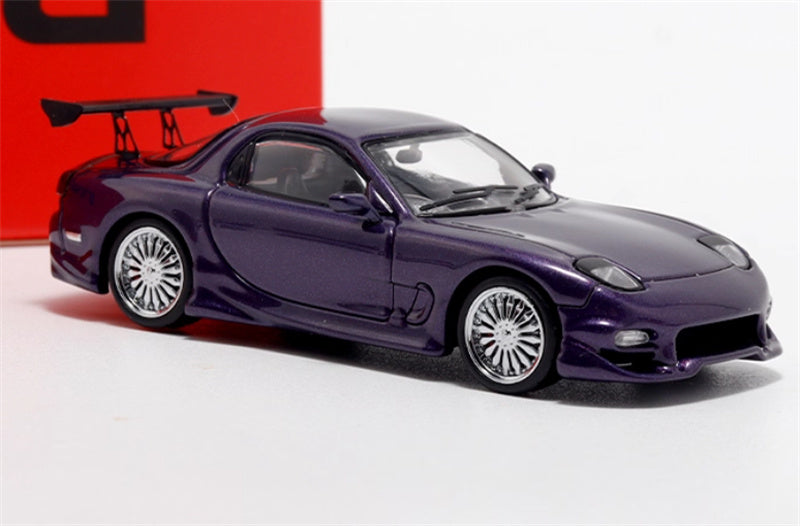 Mortal Mazda RX7 Veilside Limited Edition Purple 1:64 Car Pre-built Model view5