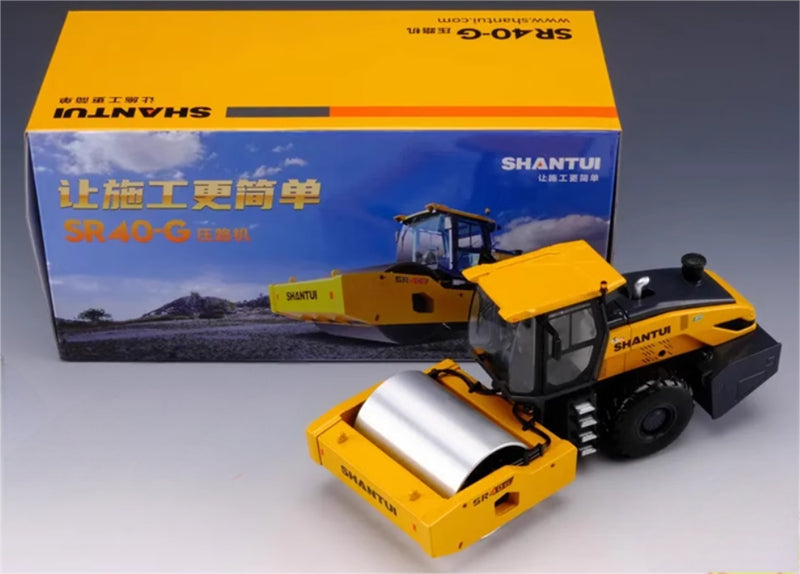 SHANTUI SR40G single steel wheel road roller 1:35 Truck Pre-built Model