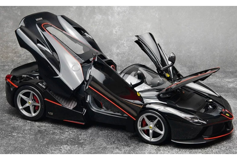1:18 Ferrari LaFerrari  Black w/ red stripes- Silver Wheel BBR MODELS convertible version DIECAST Model