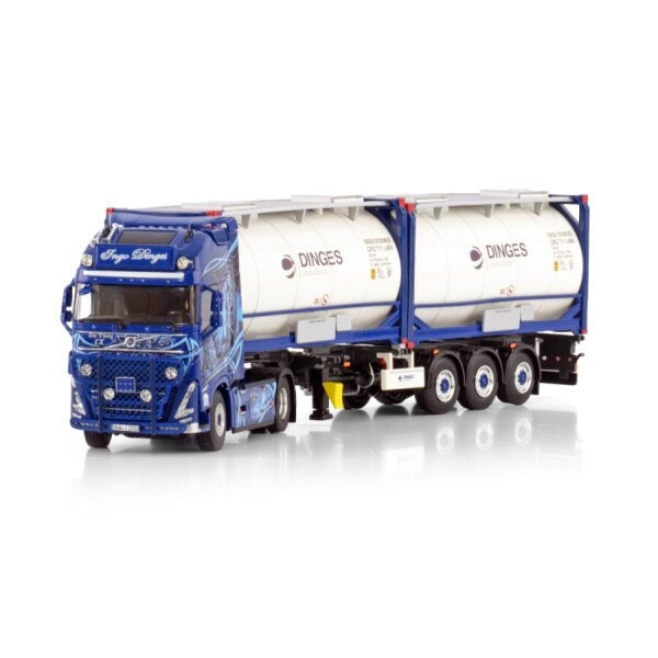 1:50 VOLVO INGO DINGES 4x2 + 2X20FT TANK CONTAINER WSI Diecast Model